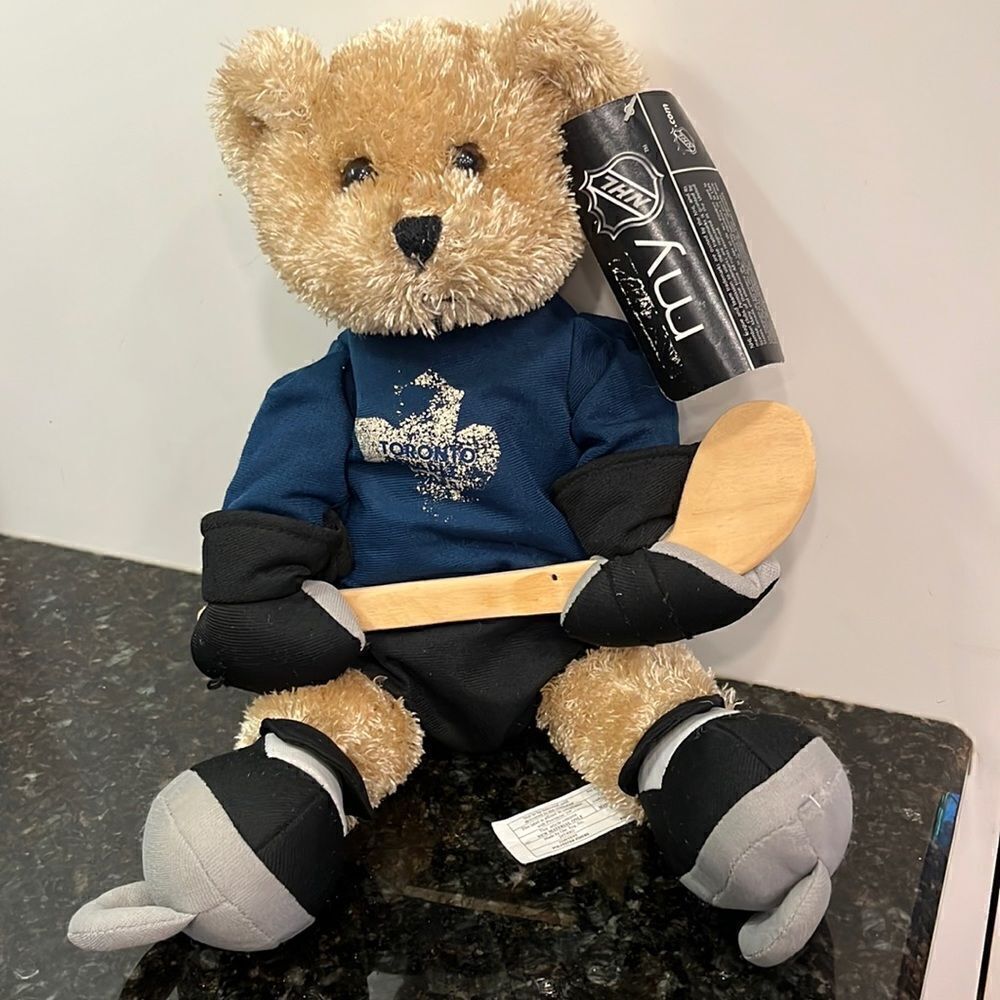 Toronto  Maple Leafs 16” Plush Teddy Bear Toy W/ Hockey Stick & Ice Skates